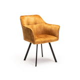 PIA DELUXE VELVET DINING CHAIR - MUSTARD