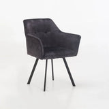 PIA DELUXE VELVET DINING CHAIR - GREY