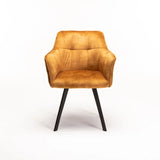 PIA DELUXE VELVET DINING CHAIR - MUSTARD
