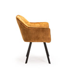PIA DELUXE VELVET DINING CHAIR - MUSTARD