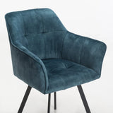 PIA DELUXE VELVET DINING CHAIR - TEAL