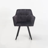 PIA DELUXE VELVET DINING CHAIR - GREY