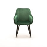 ROCCO VELVET DINING CHAIR - FOREST GREEN
