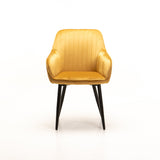 ROCCO VELVET DINING CHAIR - MUSTARD