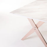 TABLE E030 150x90cm - WHITESTONE/LIGHT LEGS