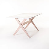 TABLE E030 150x90cm - WHITESTONE/LIGHT LEGS