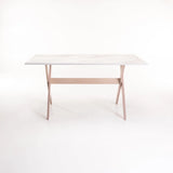 TABLE E030 150x90cm - WHITESTONE/LIGHT LEGS