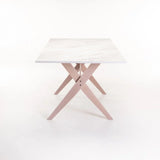 TABLE E031 180x90cm - WHITESTONE/LIGHT LEGS