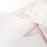 TABLE E031 180x90cm - WHITESTONE/LIGHT LEGS