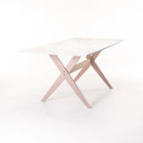 TABLE E031 180x90cm - WHITESTONE/LIGHT LEGS