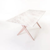 TABLE E031 180x90cm - WHITESTONE/LIGHT LEGS