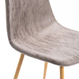 TAL FABRIC DINING CHAIR - GREY/NAT LEG